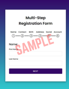 Multi Step Registration Form Template