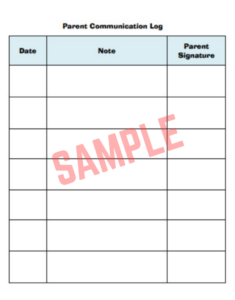 Parent Teacher Communication Form Template