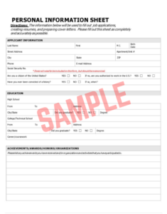 Personal Data Collection Form Template