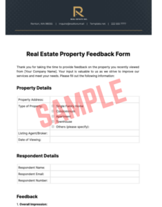 Real Estate Customer Feedback Form Template