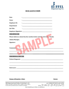 Sick Leave Application Form Template