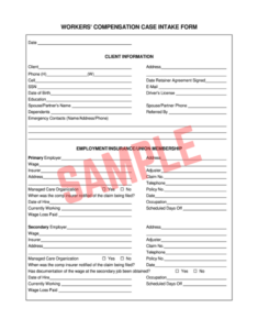 Workers Compensation Claim Form Template