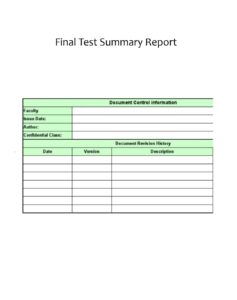 Final Test Summary Report Template
