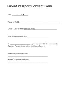 Parent Passport Consent Form Template