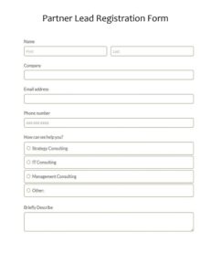 Partner Lead Registration Form Template