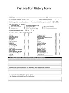 Past Medical History Form Template