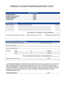 Patient Consent Reimbursement Form Template